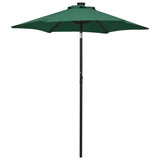 Parasol met LED-verlichting 200x211 cm aluminium groen