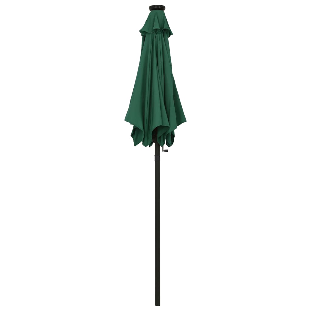 Parasol met LED-verlichting 200x211 cm aluminium groen