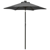 Parasol met LED-verlichting 200x211 cm aluminium antracietkleur