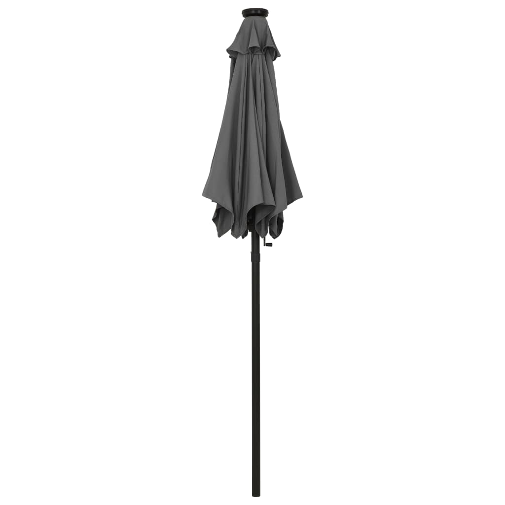 Parasol met LED-verlichting 200x211 cm aluminium antracietkleur