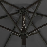 Parasol met LED-verlichting 200x211 cm aluminium antracietkleur