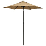 Parasol met LED-verlichting 200x211 cm aluminium taupe