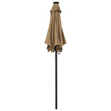 Parasol met LED-verlichting 200x211 cm aluminium taupe