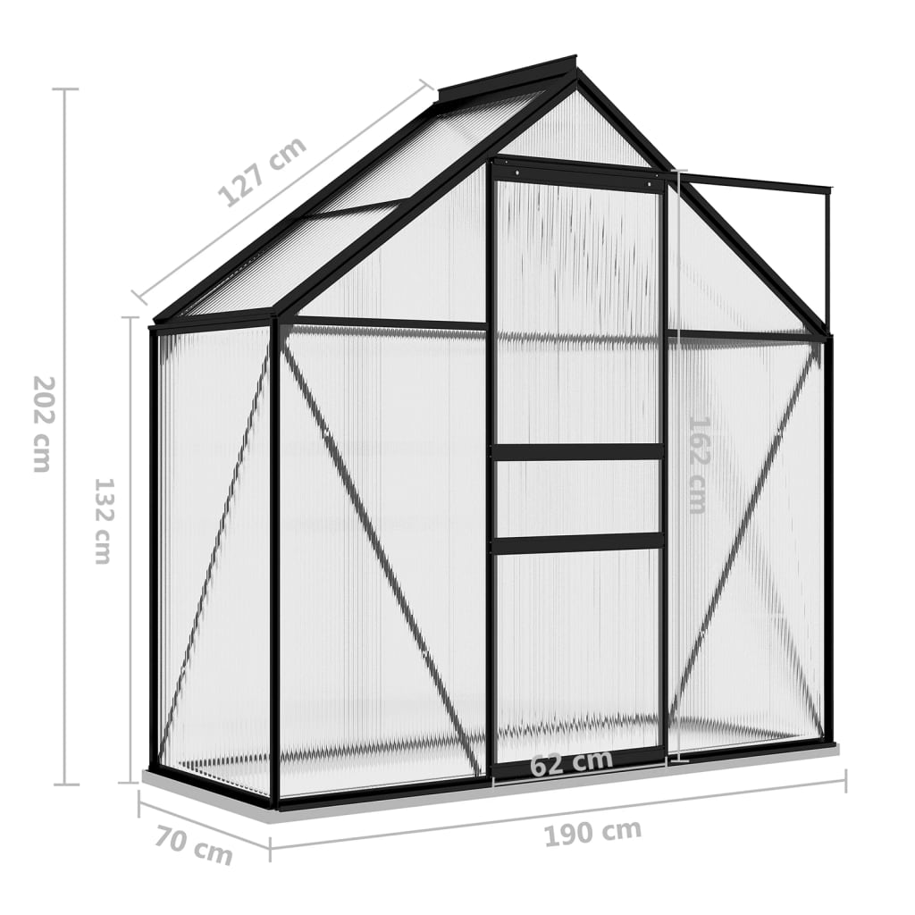 Tuinkas 1,33 m² aluminium antracietkleurig