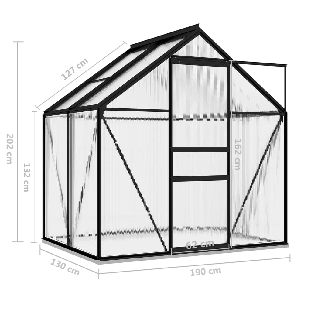 Tuinkas 2,47 m³ aluminium antracietkleurig - AllerleiShop