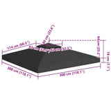 Prieeldak 2-laags 310 g/m² 3x3 m zwart - AllerleiShop