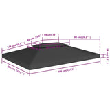 Prieeldak 2-laags 310 g/m² 4x3 m zwart - AllerleiShop