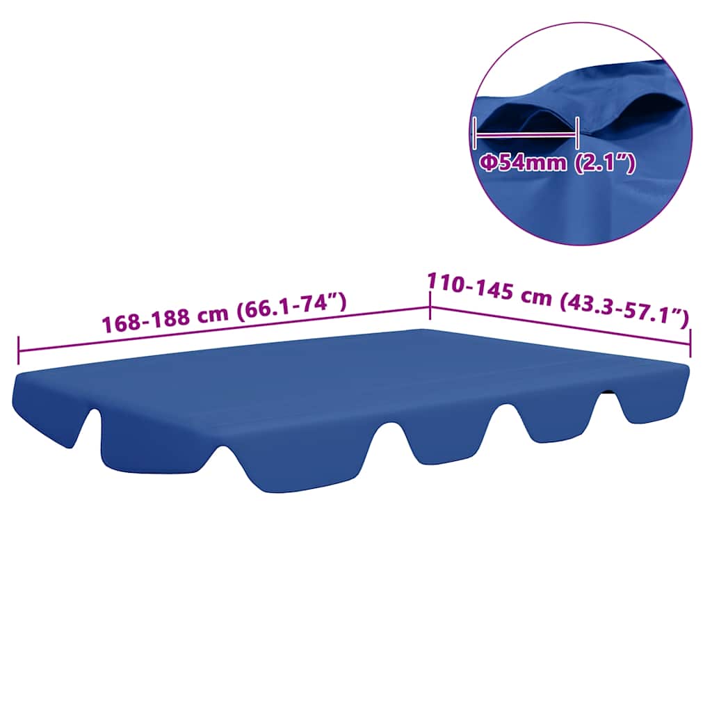 Vervangingsluifel voor schommelbank 188/168x145/110 cm blauw