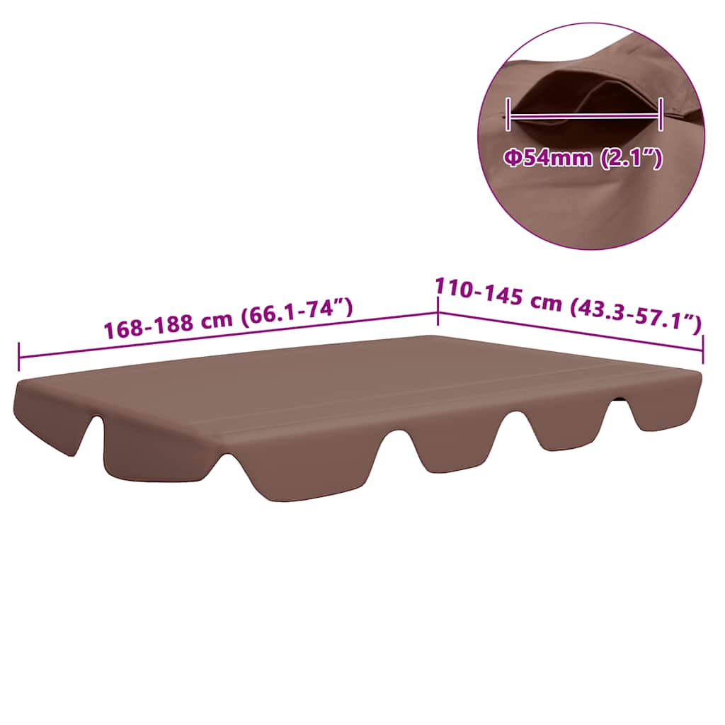 Vervangingsluifel voor schommelbank 188/168x145/110 cm bruin