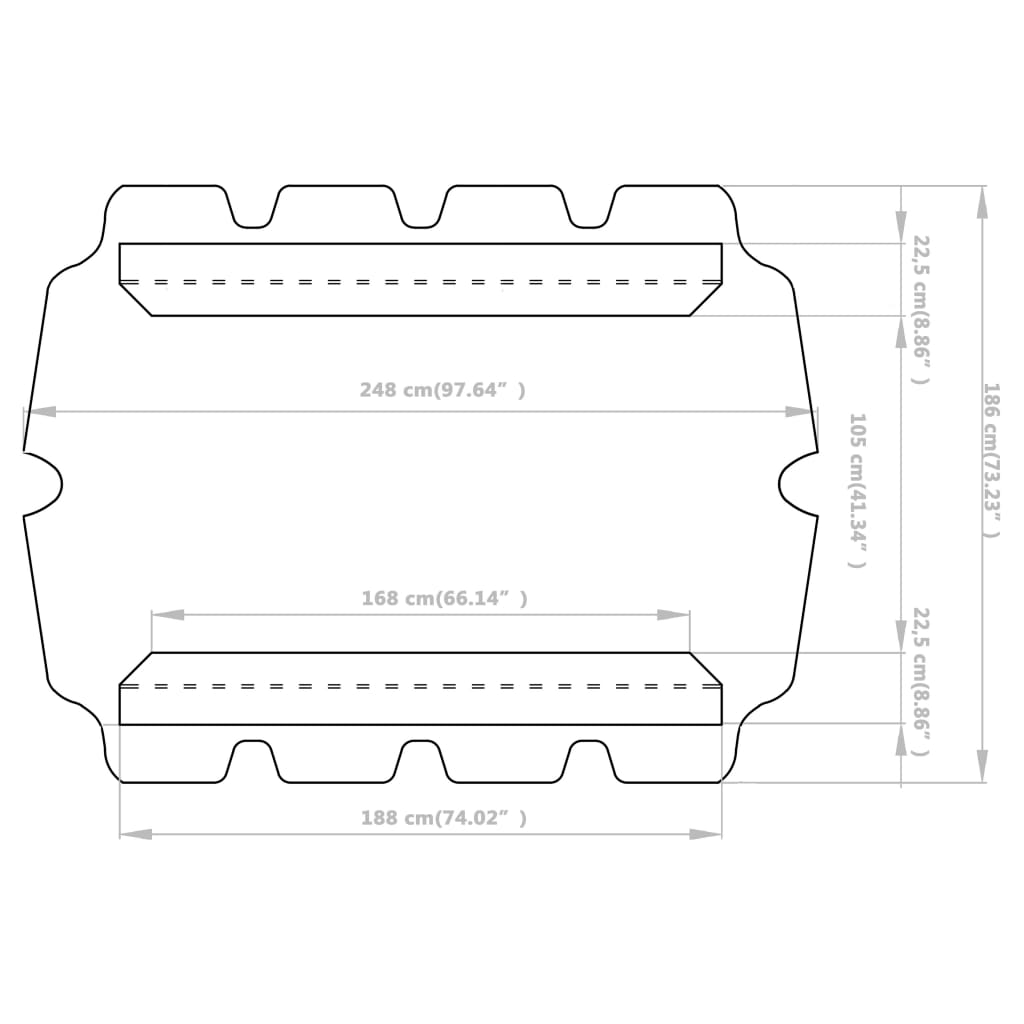 Vervangingsluifel voor schommelbank 188/168x145/110 cm wit - AllerleiShop