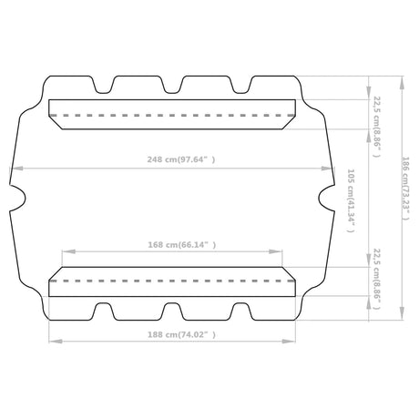 Vervangingsluifel voor schommelbank 188/168x145/110 cm wit - AllerleiShop