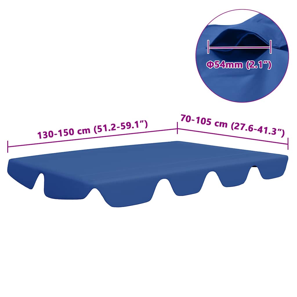Vervangingsluifel voor schommelbank 150/130x105/70 cm blauw