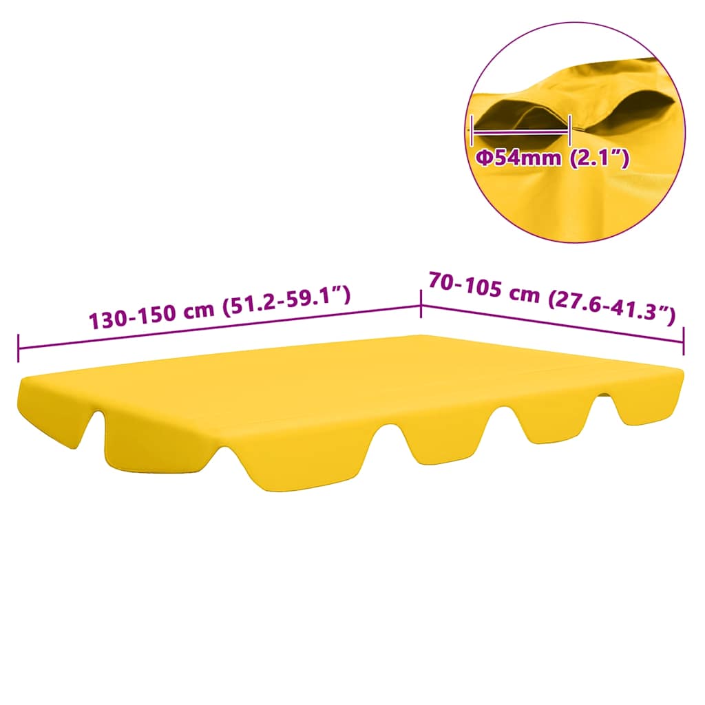 Vervangingsluifel voor schommelbank 150/130x105/70 cm geel