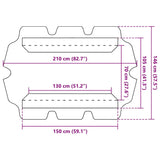 Vervangingsluifel voor schommelbank 150/130x105/70 cm geel