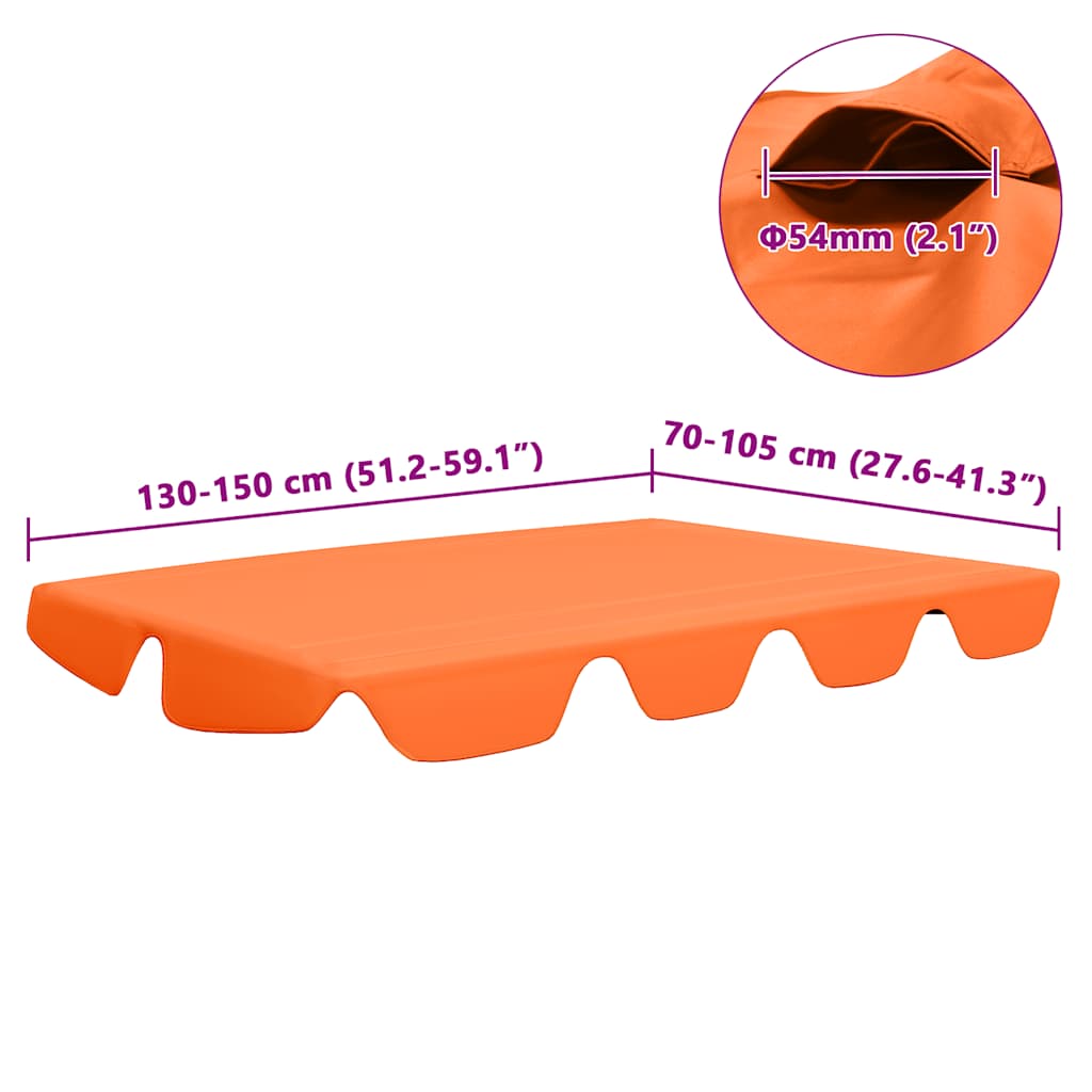 Vervangingsluifel voor schommelbank 150/130x105/70 cm oranje