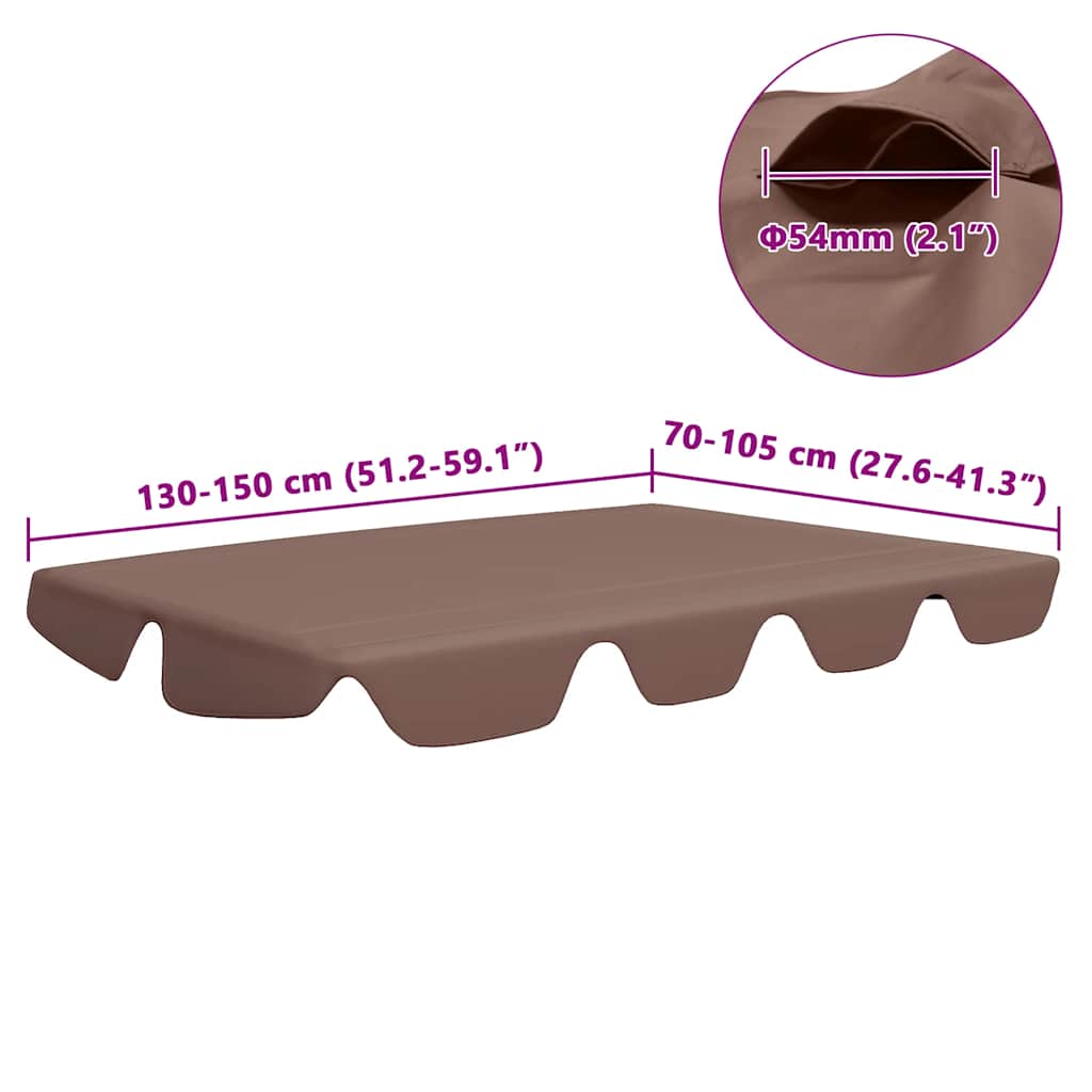 Vervangingsluifel voor schommelbank 150/130x105/70 cm bruin
