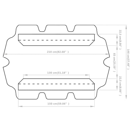 Vervangingsluifel voor schommelbank 150/130x105/70 cm wit - AllerleiShop