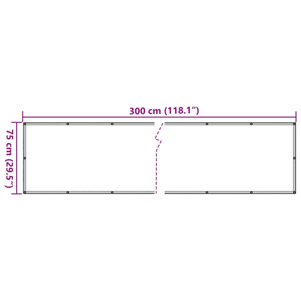 Balkonscherm 75x300 cm oxford stof antraciet