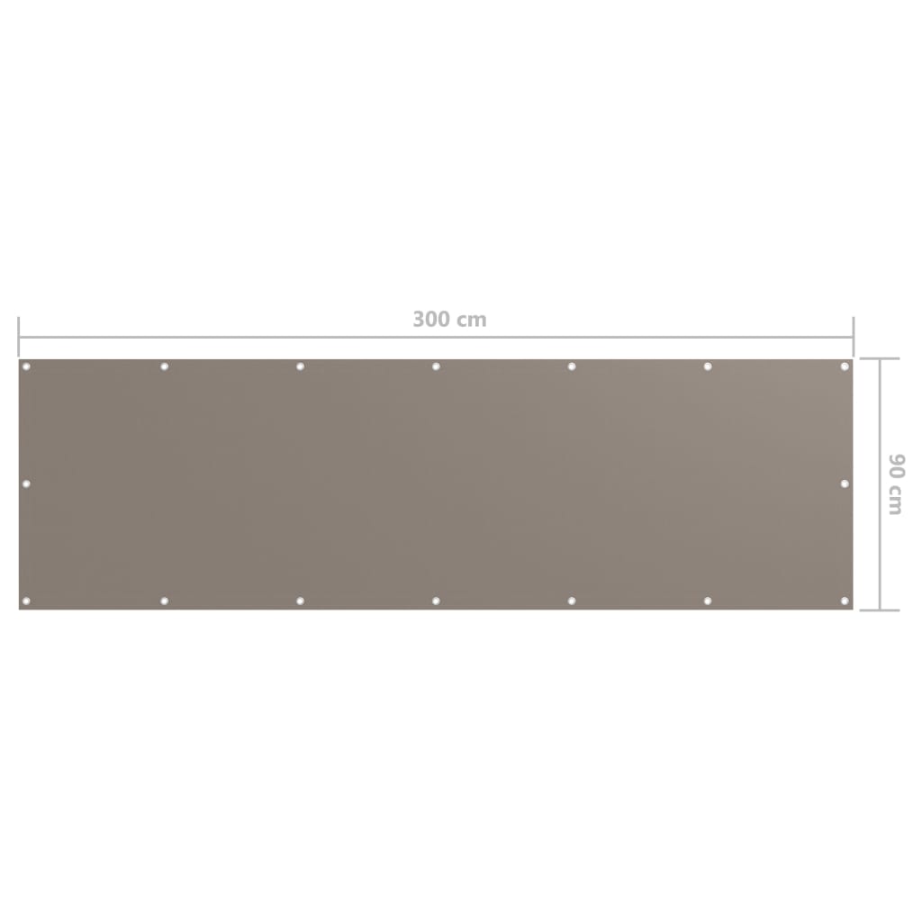 Balkonscherm 90x300 cm oxford stof taupe