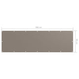 Balkonscherm 90x300 cm oxford stof taupe