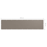 Balkonscherm 90x400 cm oxford stof taupe