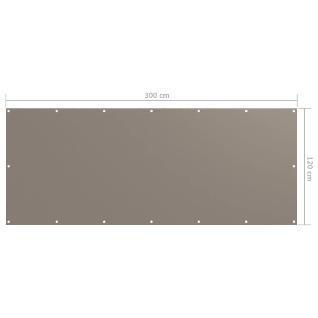 Balkonscherm 120x300 cm oxford stof taupe