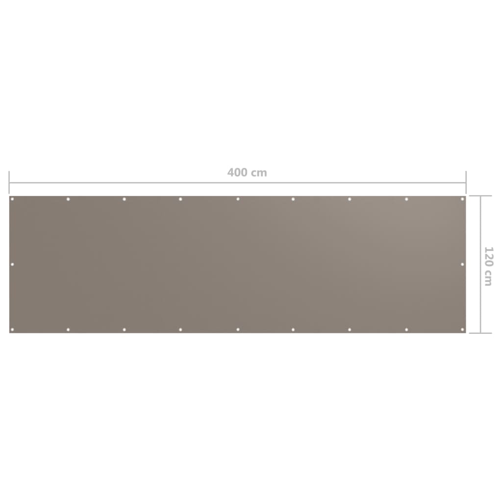 Balkonscherm 120x400 cm oxford stof taupe