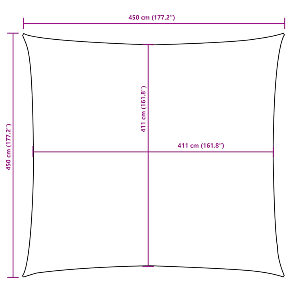 Zonnescherm vierkant 4,5x4,5 m oxford stof antracietkleurig