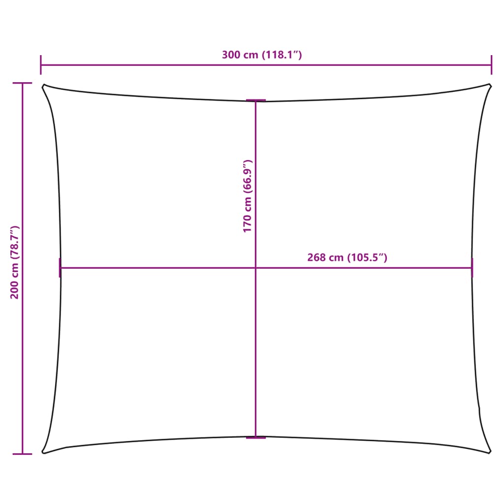 Zonnescherm rechthoekig 2x3 m oxford stof antracietkleurig