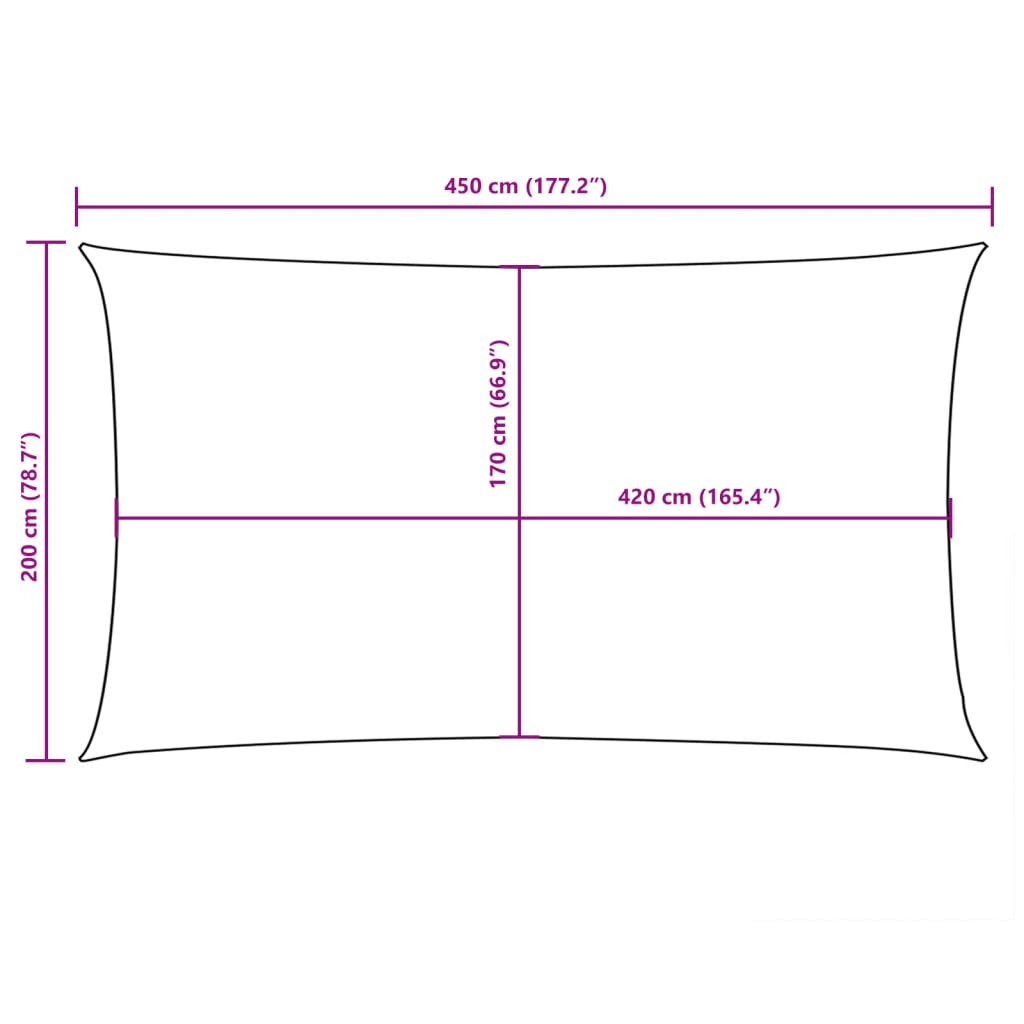 Zonnescherm rechthoekig 2x4,5 m oxford stof antracietkleurig