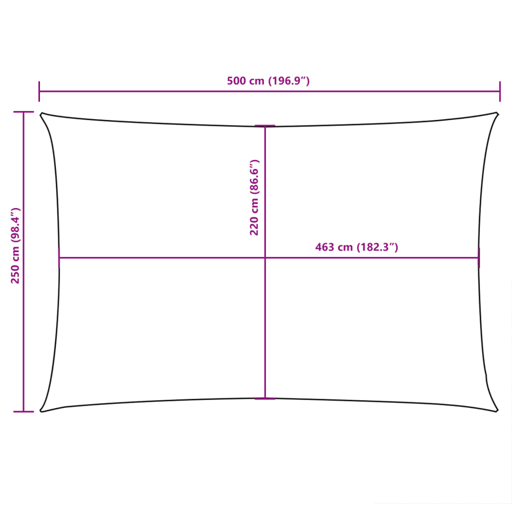 Zonnescherm rechthoekig 2,5x5 m oxford stof antracietkleurig