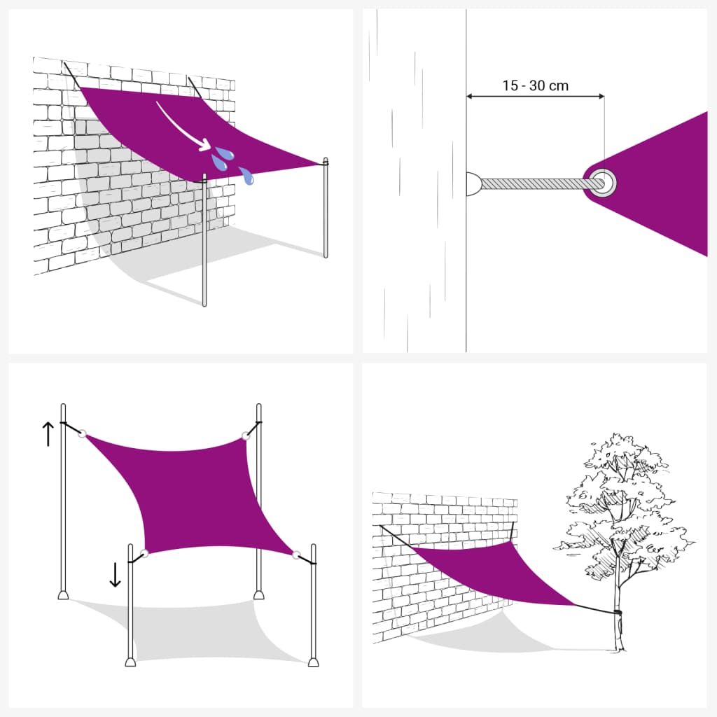 Zonnescherm rechthoekig 2,5x3 m oxford stof crèmekleurig