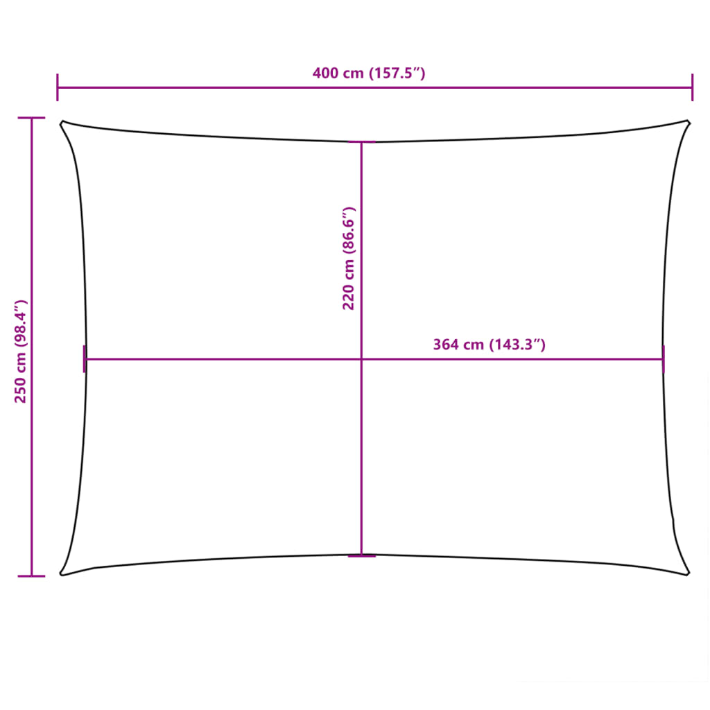 Zonnescherm rechthoekig 2,5x4 m oxford stof crèmekleurig