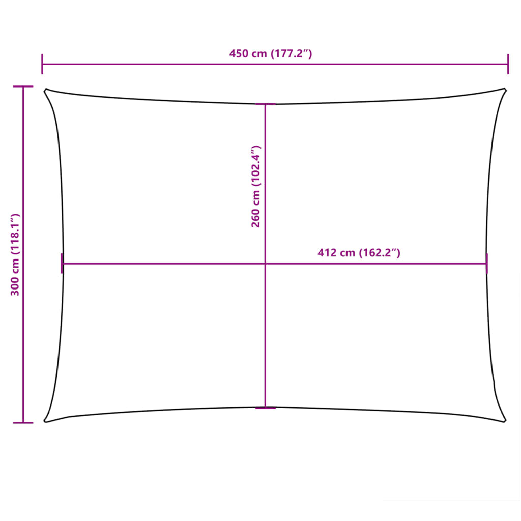 Zonnescherm rechthoekig 3x4,5 m oxford stof crèmekleurig