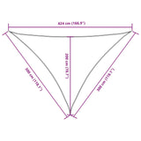 Zonnescherm driehoekig 3x3x4,24 m oxford stof crèmekleurig