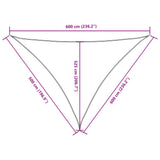 Zonnescherm driehoekig 5x6x6 m oxford stof crèmekleurig