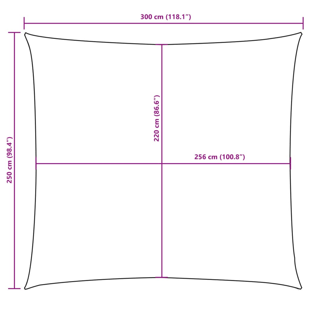 Zonnescherm rechthoekig 2,5x3 m oxford stof wit