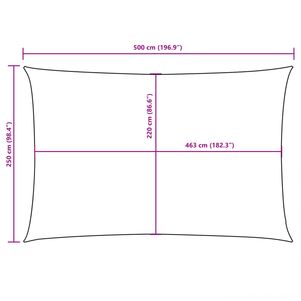 Zonnescherm rechthoekig 2,5x5 m oxford stof wit