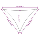 Zonnescherm driehoekig 3x3x4,24 m oxford stof wit