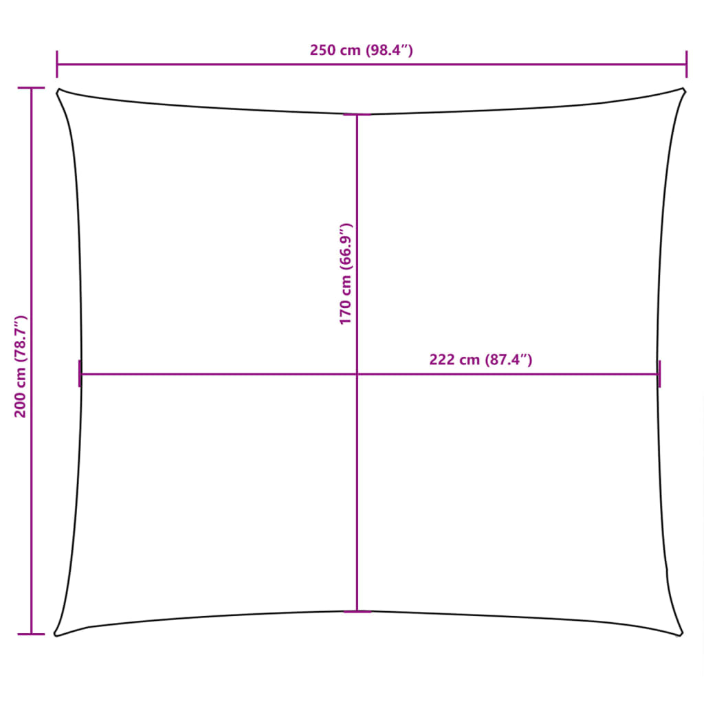 Zonnescherm rechthoekig 2x2,5 m oxford stof terracottakleurig