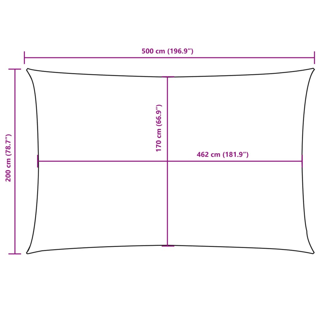Zonnescherm rechthoekig 2x5 m oxford stof blauw