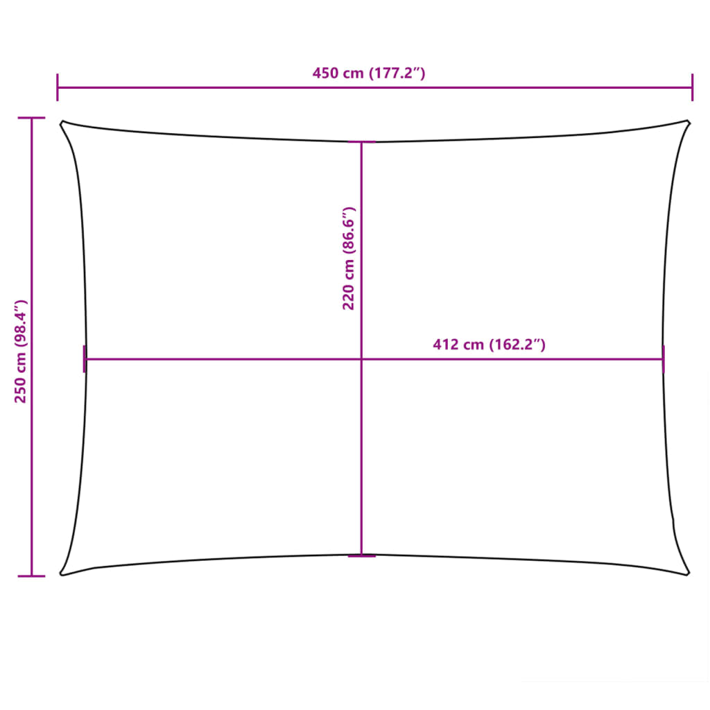 Zonnescherm rechthoekig 2,5x4,5 m oxford stof rood