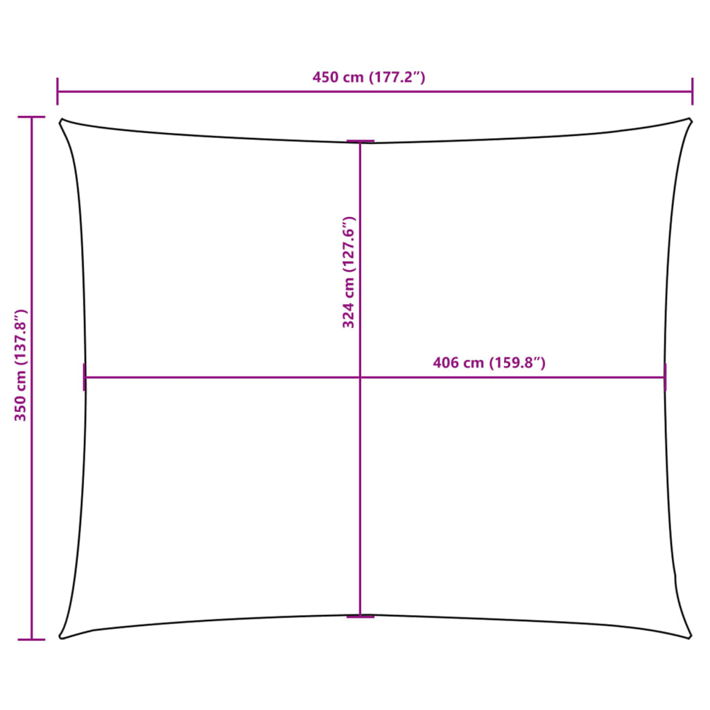 Zonnescherm rechthoekig 3,5x4,5 m oxford stof rood