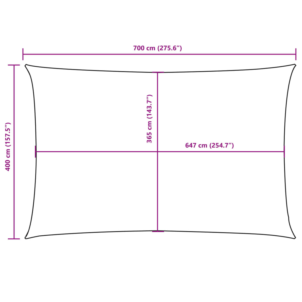 Zonnescherm rechthoekig 4x7 m oxford stof rood