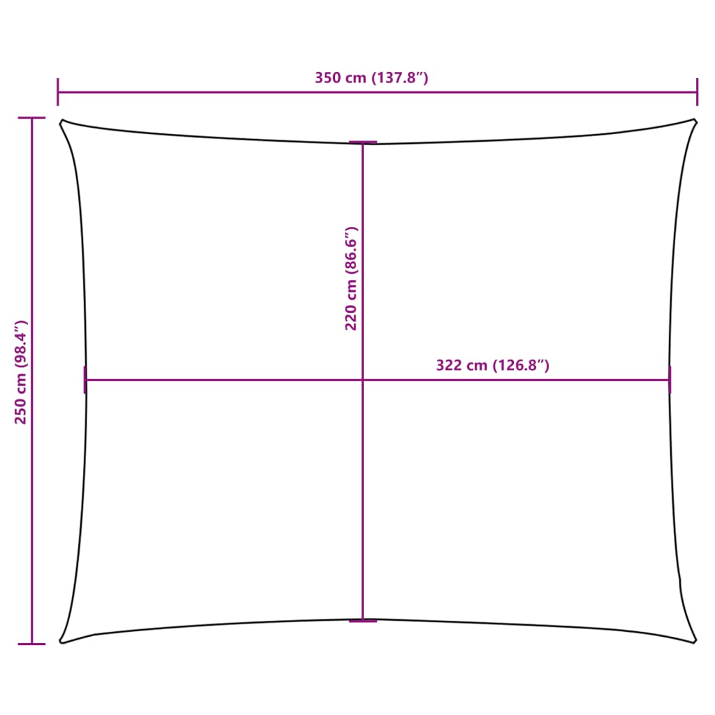 Zonnescherm rechthoekig 2,5x3,5 m oxford stof zwart