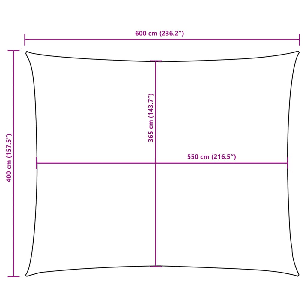 Zonnescherm rechthoekig 4x6 m oxford stof zwart