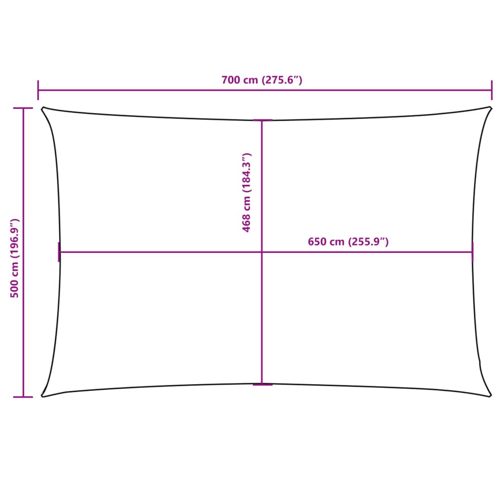 Zonnescherm rechthoekig 5x7 m oxford stof zwart
