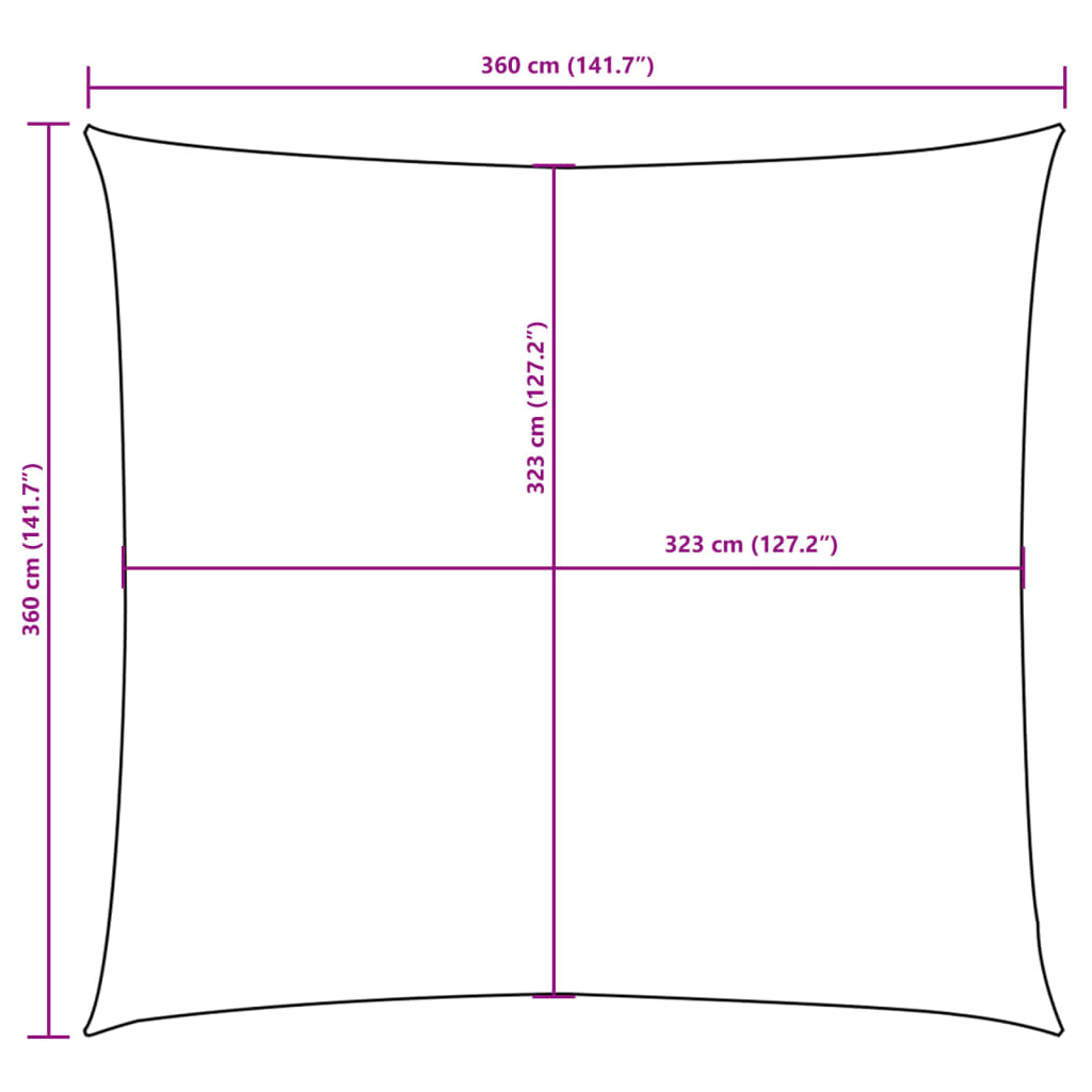 Zonnescherm vierkant 3,6x3,6 m oxford stof bruin