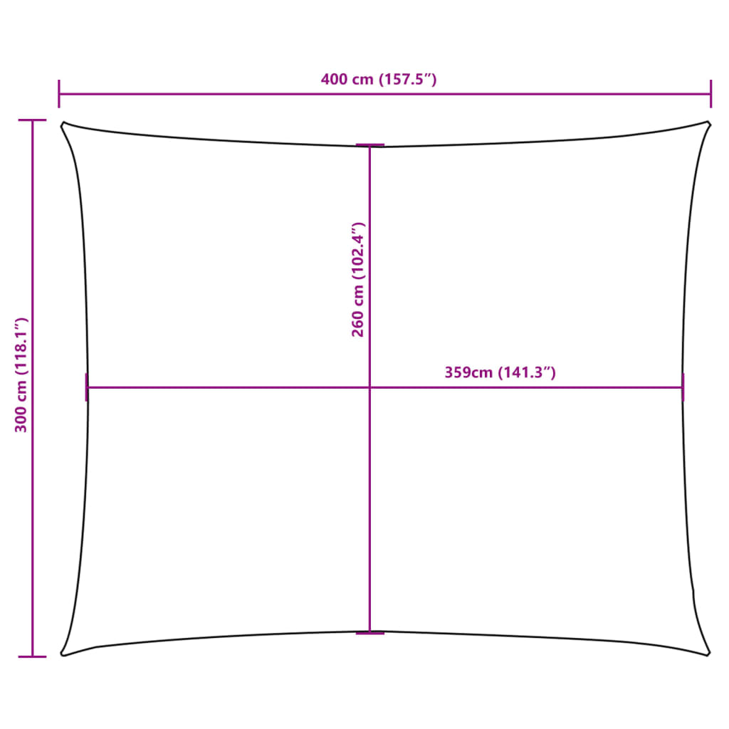 Zonnescherm rechthoekig 3x4 m oxford stof bruin