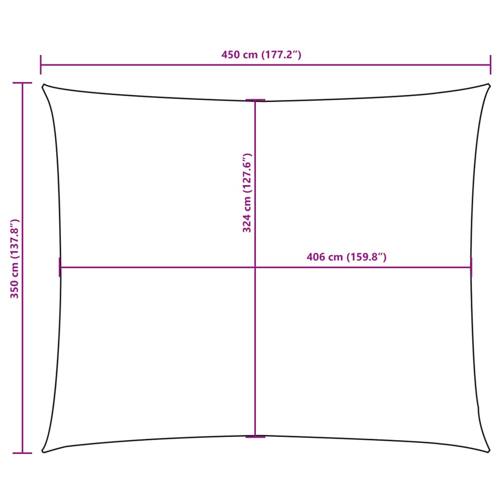 Zonnescherm rechthoekig 3,5x4,5 m oxford stof bruin